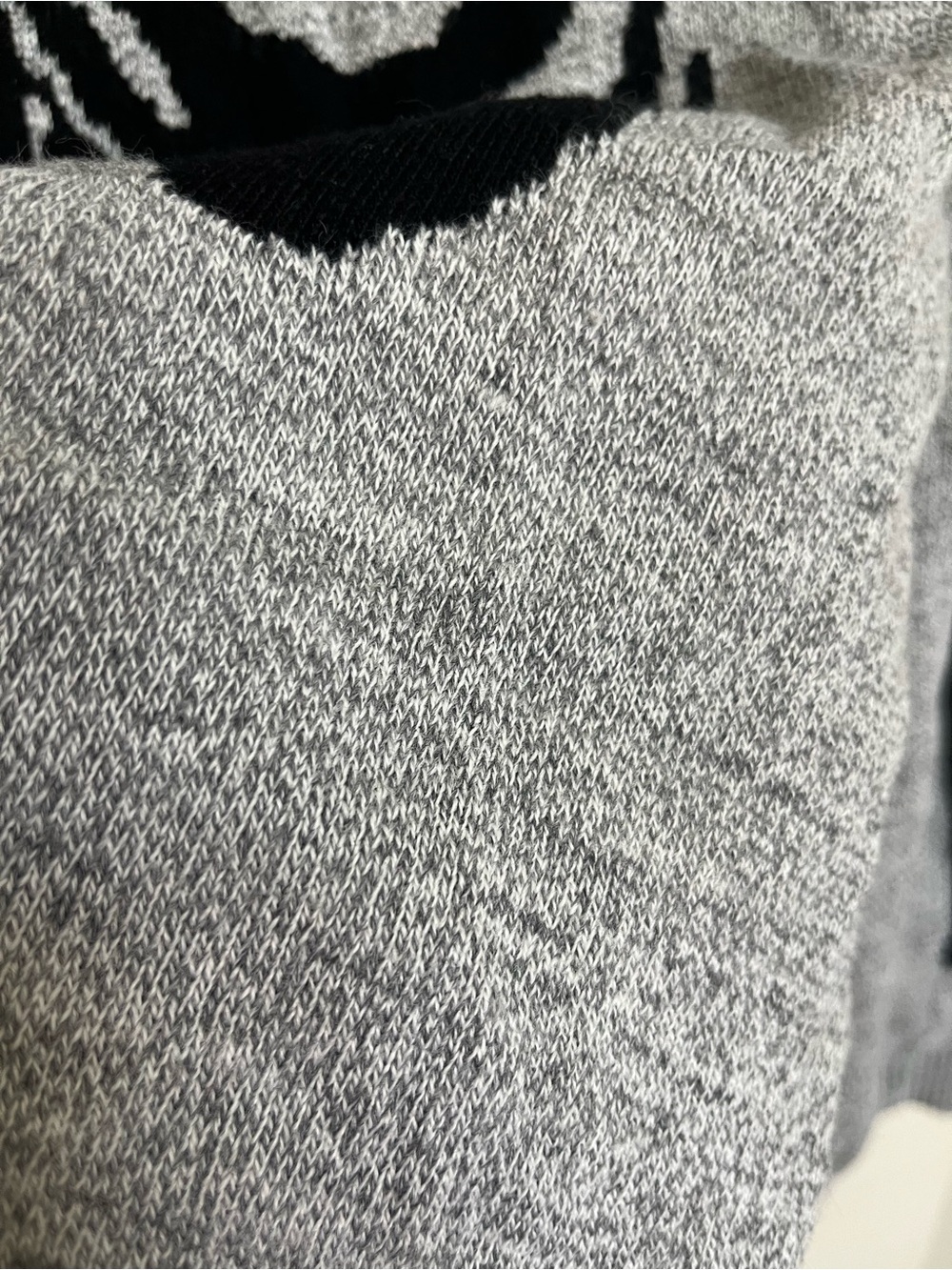 ASOS Gray Rib-Knit Sweater with Black Skeleton Motif - Women's size L - Picture 5 of 9